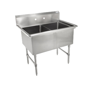 John Boos 2B18244 2 Compartment B Series Sink 41"W x 29-1/2"D x 44"H
