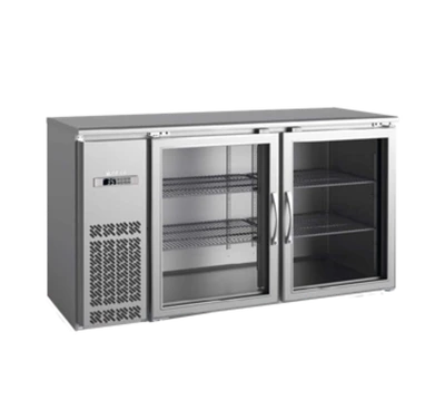 Infrico USA IMD-ERV60IIGD 60.75"W Two-Section Glass Door Back Bar Cooler