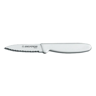 Dexter 31612 3.12" Scalloped Edge Paring Knife with White Handle