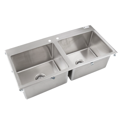 John Boos PB-DISINK201612-2 2 Compartment Stainless Steel Pro-Bowl Drop-In Sink 45"W x 22"D x 12"H