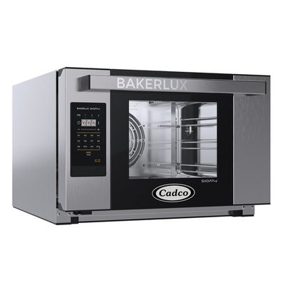Cadco XAFT-03HS-GD Stainless Steel 1 Deck Half Size Electric Bakerlux GO Heavy-Duty Convection Oven - 120 Volts 1-Ph
