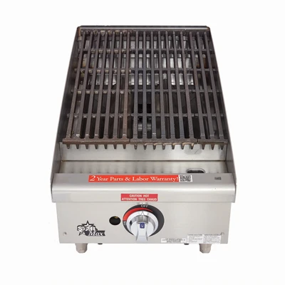 Star 6115RCBF Star-Max® 15" Gas Countertop Charbroiler with Adjustable Manual Controls - 40,000 BTU