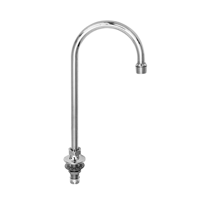 Fisher 45748 6" Rigid / Swivel Gooseneck Spout Deck Mount Base Stainless Steel Faucet