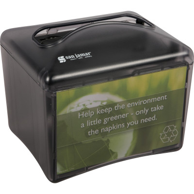San Jamar H4003TBK Inter Fold Tabletop Napkin Dispenser Translucent Black Pearl