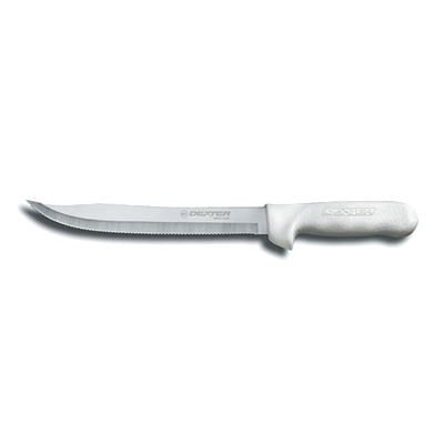 Dexter 13563 9" Scalloped Edge Utility Slicer with White Handle