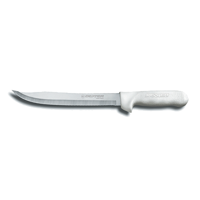 Dexter 13563 9&quot; Scalloped Edge Utility Slicer with White Handle
