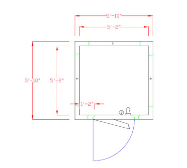 American Panel 6X6C-O 70" W x 87.75" H Outdoor Acrylume Floorless Walk-In Cooler
