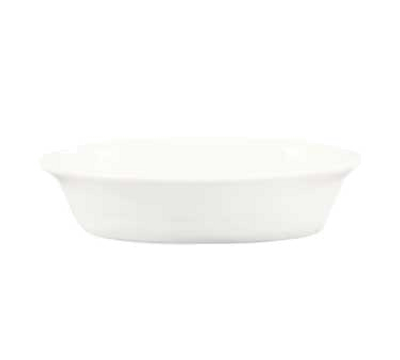 CAC China BKW-9 9 Oz. Bone White Ceramic Oval Baking Dish (3 Dozen Per Case)