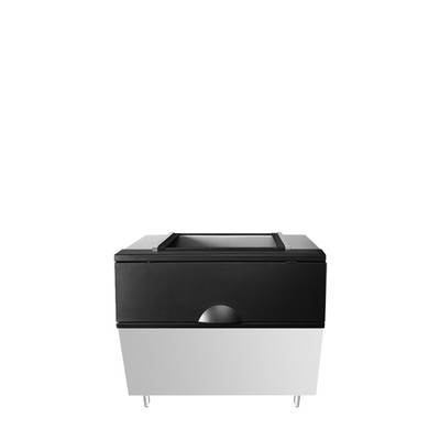 Atosa CYR700P 700 Lbs. Black Plastic Door Top Hinged Ice Bin