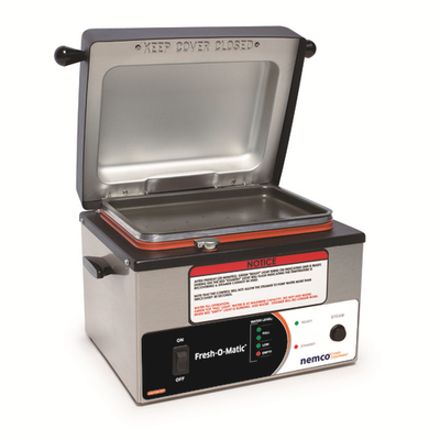Nemco 6625B Cast Aluminum Well Stainless Steel Exterior Electric Fresh-O-Matic Countertop Steamer - 120 Volts
