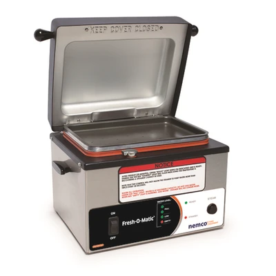 Nemco 6625B Cast Aluminum Well Stainless Steel Exterior Electric Fresh-O-Matic Countertop Steamer - 120 Volts