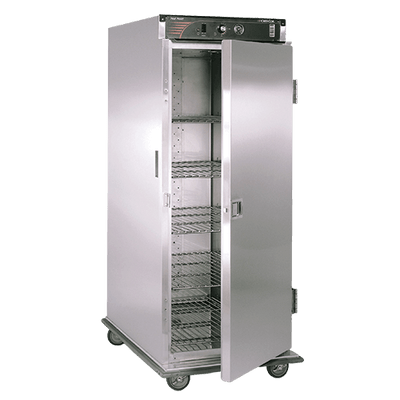 Cres Cor H137S96BC 96 Covered Plates Stainless Steel Single Door Insulated Mobile Banquet Cabinet - 125 Volts