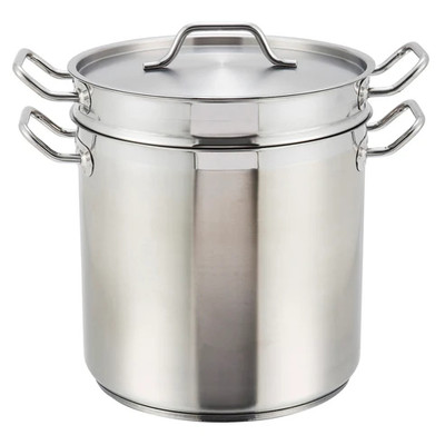 Winco SSDB-16 16 Qt Aluminum & Stainless Steel Double Boiler