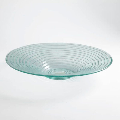 American Metalcraft GBG19 18" 128 Oz. Glass Green Round Glacier Bowl