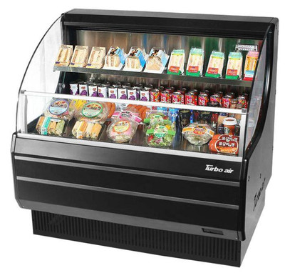 Turbo Air TOM-40LW(B)-N 39.12" W Stainless Steel Low-Profile Horizontal Open Display Merchandiser - 115 Volts