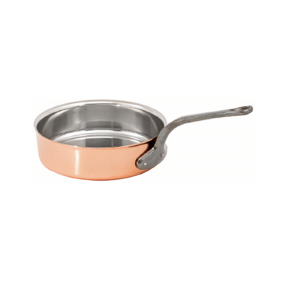 Matfer Bourgeat 372024 3.31 Qt. Stainless Steel Interior Smooth Copper Exterior Bourgeat Sauté Pan