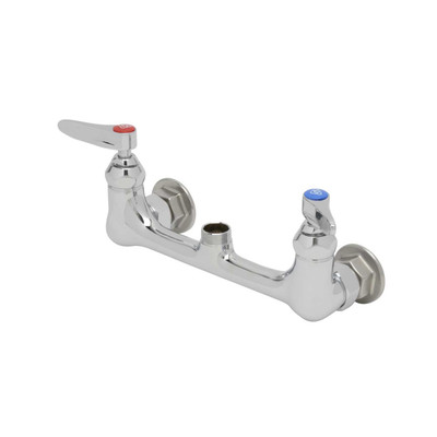 T&amp;S Brass B-0230-LN Sink Mixing Faucet wall mounted 8" adjustable centers without nozzle quarter-turn Eterna cartridges with spring checks