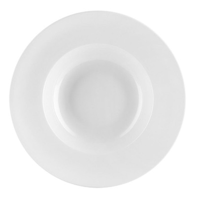 CAC China UVS-230 12" Dia. 20 Oz. Super White Porcelain Round Universal Mediterranean Pasta Bowl (1 Dozen)