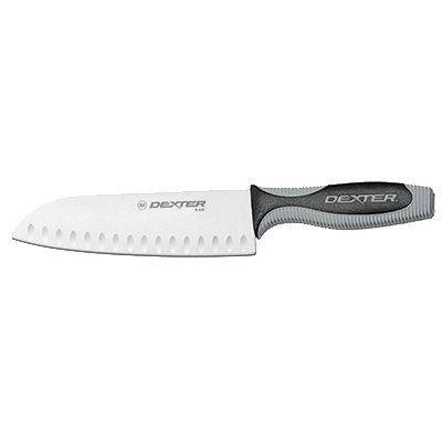 Dexter 29273 7" Duo-Edge V-Lo (29273) Duo-Edge Santoku Chef's or Cook's Knife with Soft-to-the-touch Handle