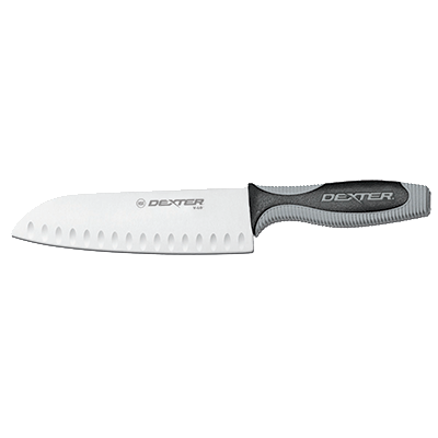 Dexter 29273 7" Duo-Edge V-Lo (29273) Duo-Edge Santoku Chef's or Cook's Knife with Soft-to-the-touch Handle