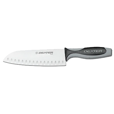 Dexter 29273 7" Duo-Edge V-Lo (29273) Duo-Edge Santoku Chef's or Cook's Knife with Soft-to-the-touch Handle