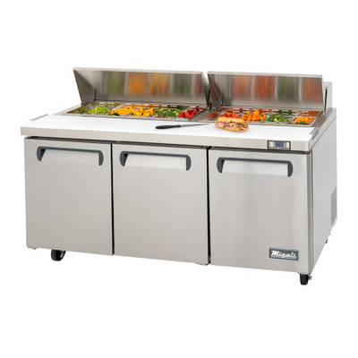 Migali C-SP72-18-HC 72.7" W Three-Section Three Door Competitor Series Refrigerated Counter/Sandwich Prep Table