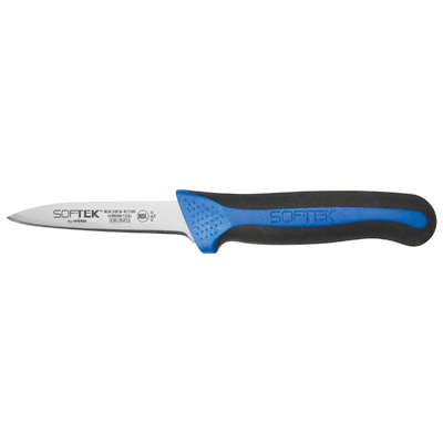 Winco KSTK-30 3.25" Sof-Tek Paring Knifes with Blue TPR Handle ( 2 pieces per Pack)