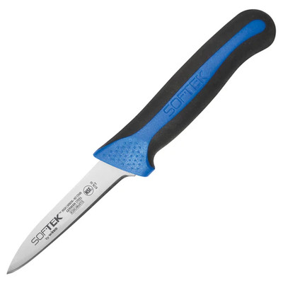 Winco KSTK-30 3.25" Sof-Tek Paring Knifes with Blue TPR Handle ( 2 pieces per Pack)