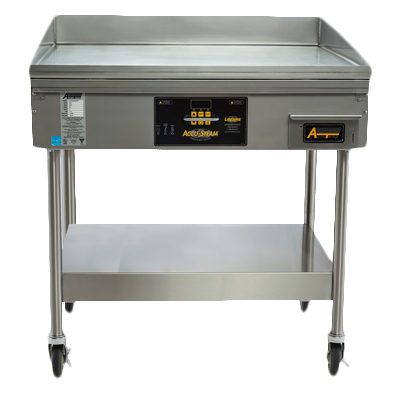 AccuTemp GGF1201B2450-S2 24" x 24" Natural Gas Accu-Steam Griddle with Stand and Casters - 42,300 BTU