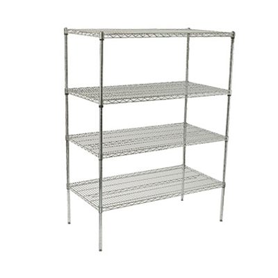 Winco Vcs-2436 Wire Shelving Set 24&quot; x 36&quot; x 72&quot; 4 Tiers Chrome Plated ( 1 Set)