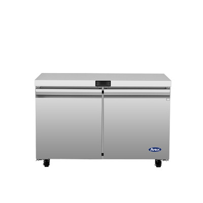 Atosa AUR48SD 11.8 Cu. Ft. Stainless Steel 2 Solid Doors Reach-In Undercounter Refrigerator - 115 Volts