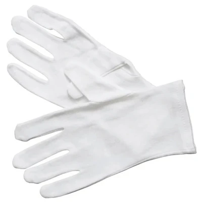 Winco GLC-M Cotton White Medium Service Glove (Contains 1 Dozen)