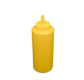 CAC China SQBT-12Y 12 Oz. Yellow Plastic Squeeze Bottle (12 Pack Per Case)