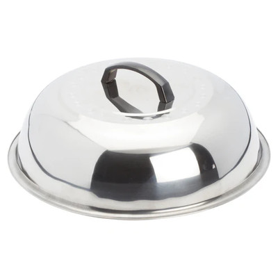 Winco WKCS-14 13-3/4" Dia. Round Stainless Steel Wok Cover
