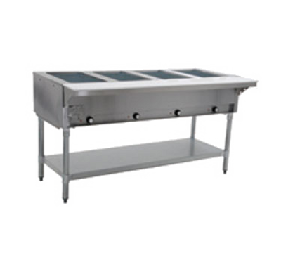 Eagle Group DHT4-120 4 Pan Electric Hot Food Table Open Shelf Base - 120 Volts