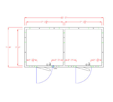 American Panel 8X16-I 185" W x 90" H Indoor Acrylume Floor or Floorless Walk-In Combination Cooler/Freezer
