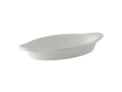Tuxton BWN-150 17 Oz. Ceramic White Oval Welsh Rarebit (1 Dozen)