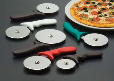 American Metalcraft PIZR2 4" Stainless Steel Pizza Cutter Red Plastic Handle