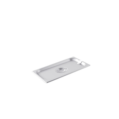CAC China SPCN-T Stainless Steel 0.33 Size Notched Flat Steam Pan Cover (72 Each Per Case)