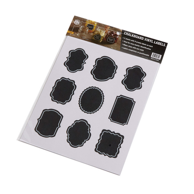 American Metalcraft CSM18 Black Vinyl Chalk Sticker Labels (2 Sheets Per Pack)