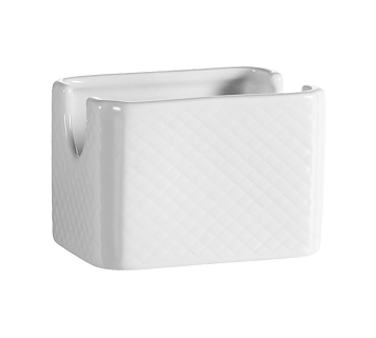 CAC China BST-HSP Super White Porcelain Rectangular Embossed Boston Sugar Packet Holder (4 Dozen Per Case)