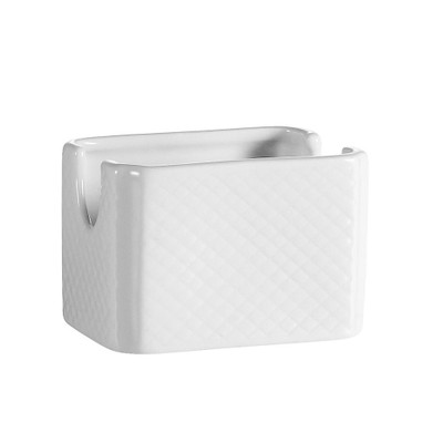 CAC China BST-HSP Super White Porcelain Rectangular Embossed Boston Sugar Packet Holder (4 Dozen Per Case)