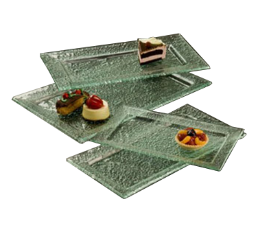 American Metalcraft BG1911 Glass Green Rectangular Glacier Platter