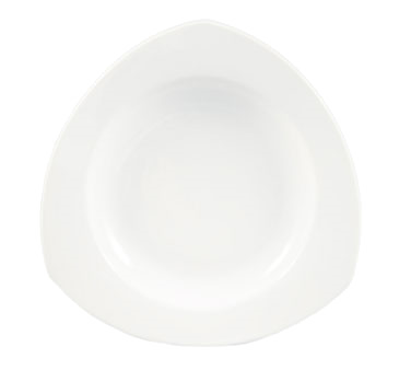 CAC China CPT-3 12 Oz. Super White Porcelain Triangular Camptown Pasta Bowl (2 Dozen Per Case)