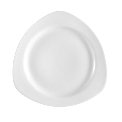 CAC China CPT-3 12 Oz. Super White Porcelain Triangular Camptown Pasta Bowl (2 Dozen Per Case)
