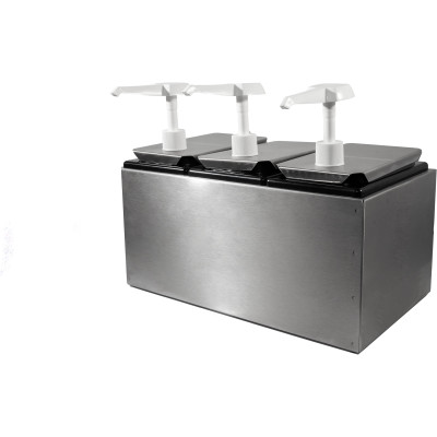 Carlisle 38503 Topping Rail Dispenser 14.44"W x 7.75"D x 12.5"H Triple-Unit Countertop Design