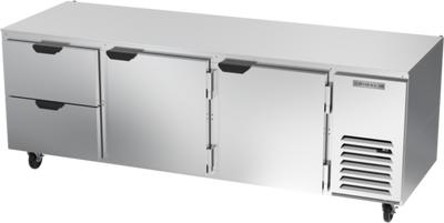 Beverage Air UCRD93AHC-2 93"W Three-Section Reach-In Undercounter Refrigerator