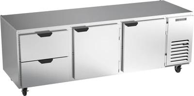 Beverage Air UCRD93AHC-2 93"W Three-Section Reach-In Undercounter Refrigerator