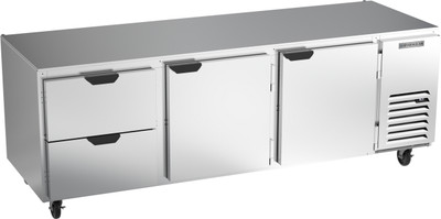 Beverage Air UCRD93AHC-2 93"W Three-Section Reach-In Undercounter Refrigerator