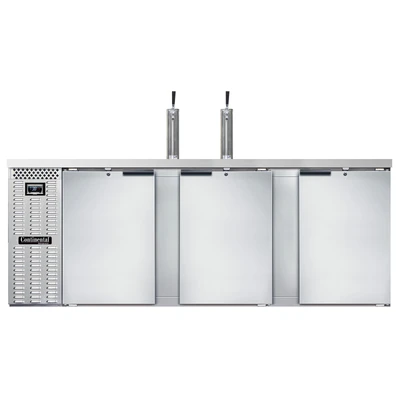 Continental Refrigerator KC90NSS 90"W Solid Door Keg Cooler